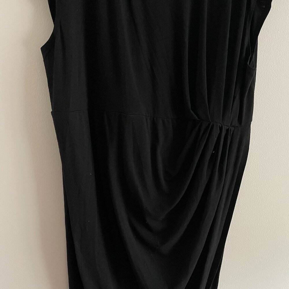 Torrid Women 4X Black Knit Short Sleeve Pullover Shirred Tulip Hem Midi Dress - Picture 6 of 12